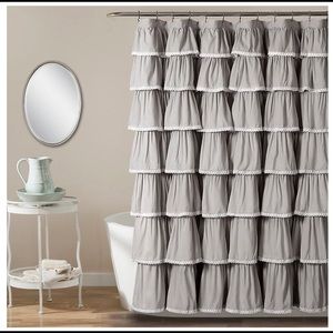Brand New In Package Gray Shower Curtain. So cute!